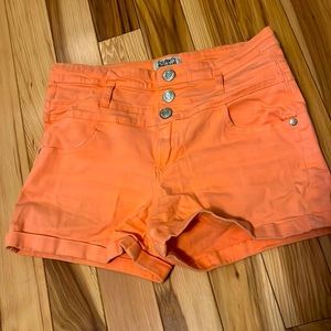 Peach high-rise shorts